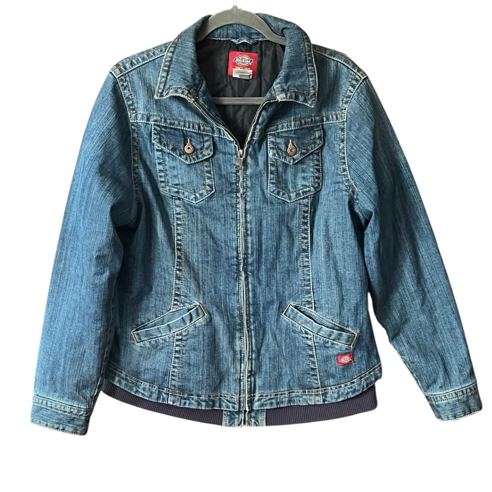Vintage 90’s Dickies Denim Trucker or Chore Full Zip Jacket. SZ. L